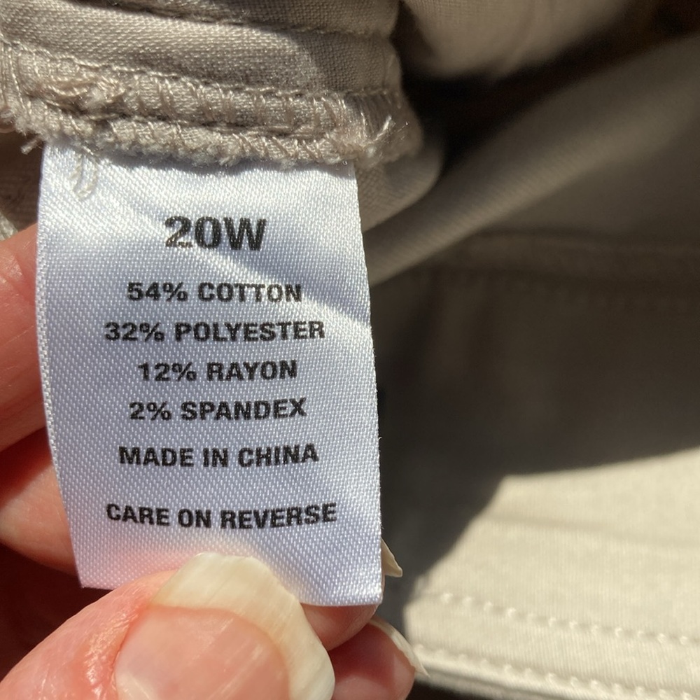 Napa Valley stonewall tan pull on short with stretch and pocket 20W - Picture 13 of 15